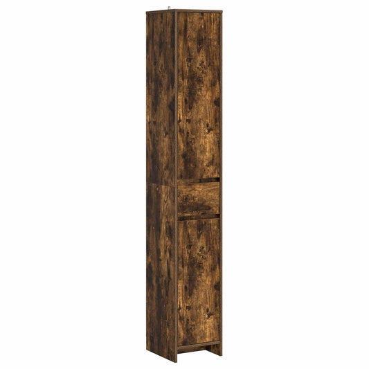 vidaXL Bathroom Cabinet Smoked Oak 30 x 33 x 190 cm Engineered Wood