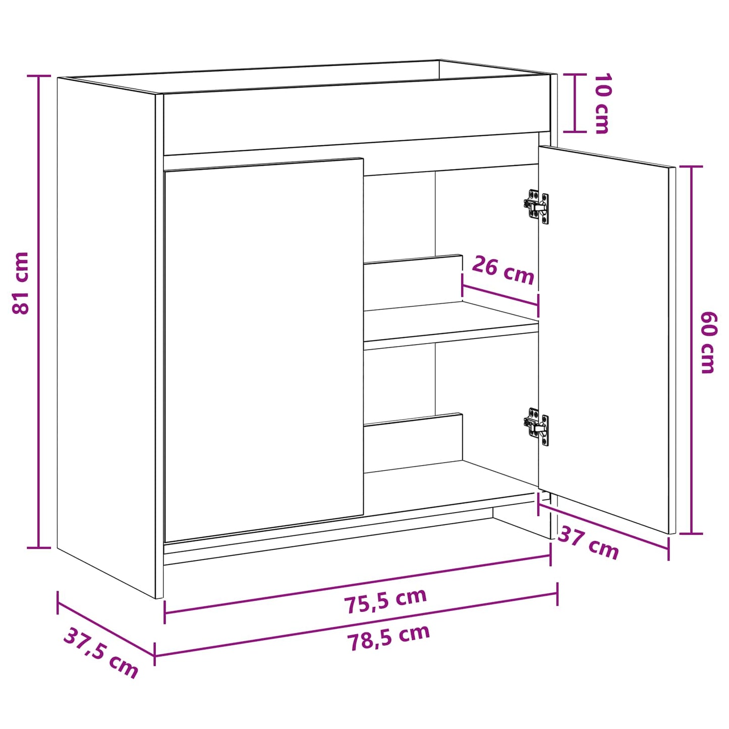 vidaXL Bathroom Under Sink Cabinet Concrete Grey 78.5 x 37.5 x 81 cm