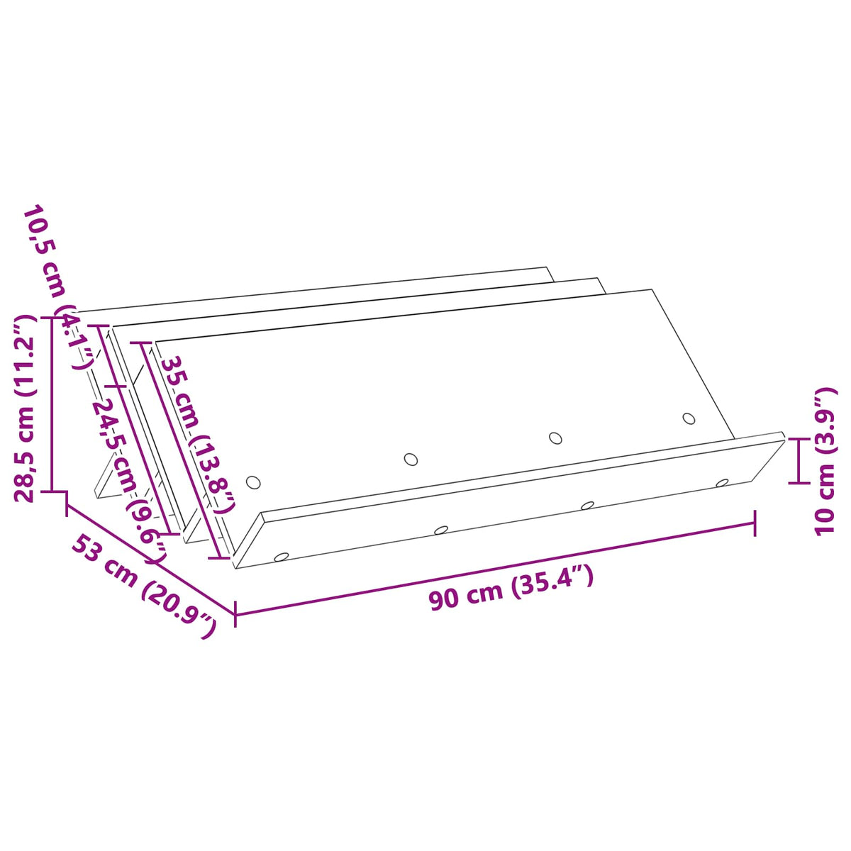 vidaXL Magazine Rack Sonoma Oak 90 x 53 x 28.5 cm Engineered Wood