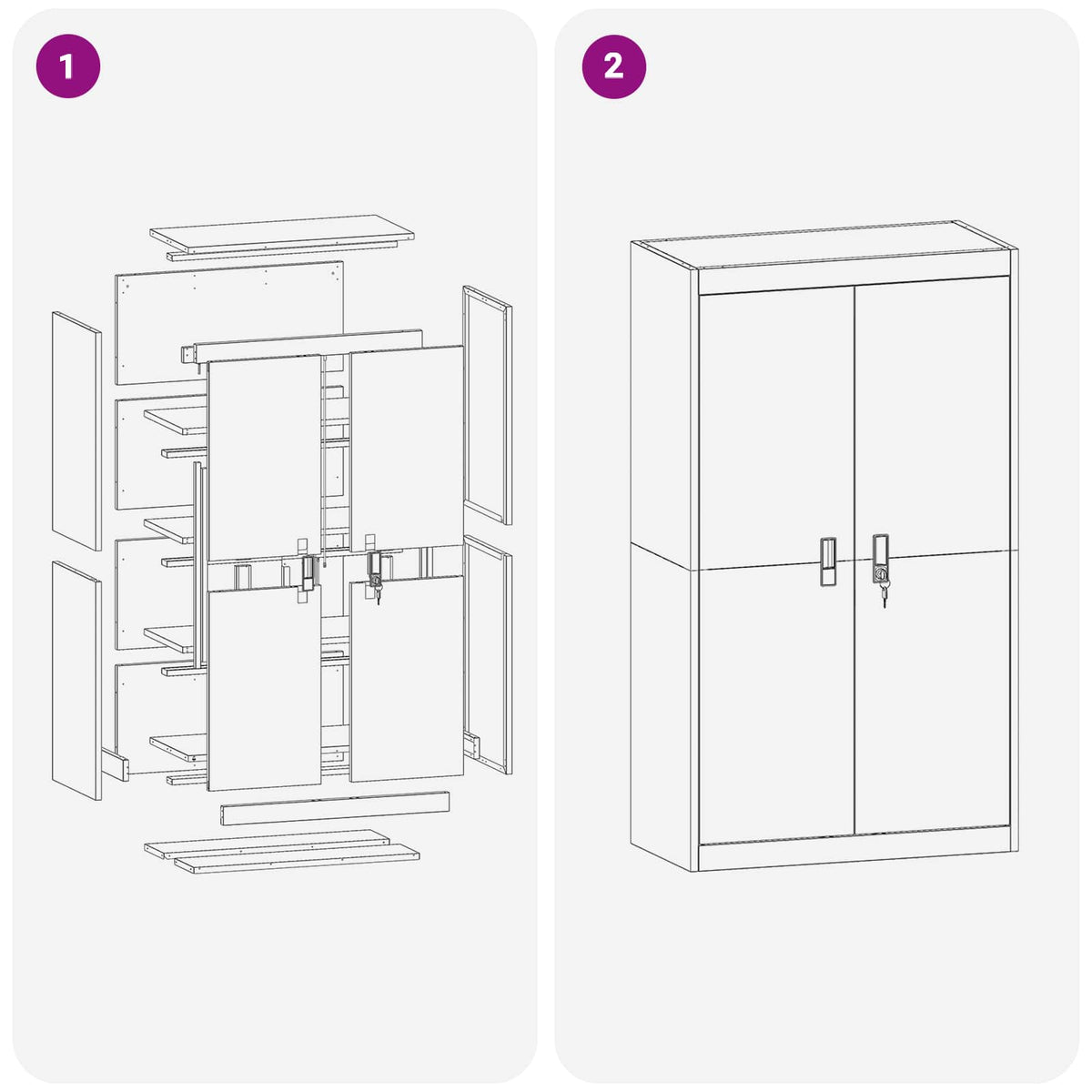 vidaXL Storage Cabinet Black 80 x 40 x140 cm Steel