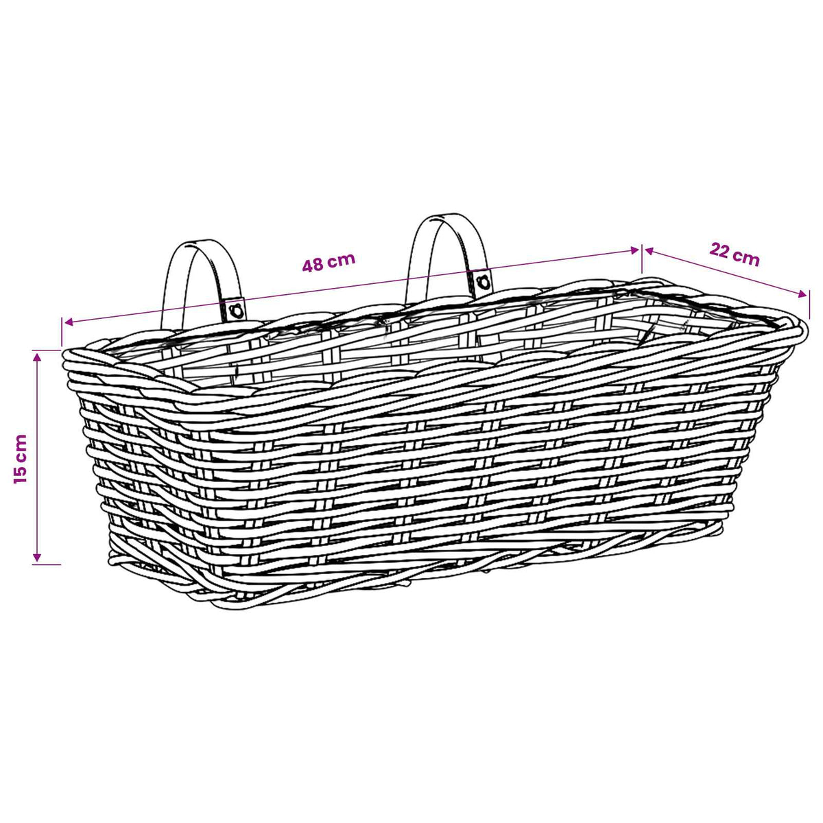 vidaXL Hanging Planter Basket GENDT 2 pcs Natural Brown Kubu Rattan