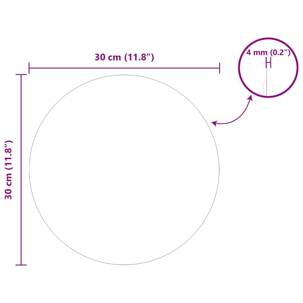 vidaXL Wall Mirror Round Ø 30 cm Tempered Glass