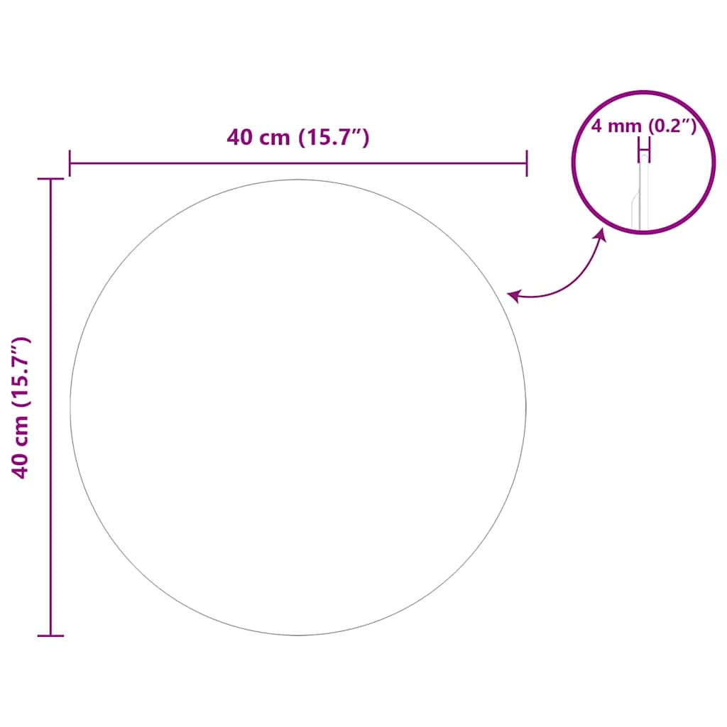 vidaXL Wall Mirror Round Ø 40 cm Tempered Glass