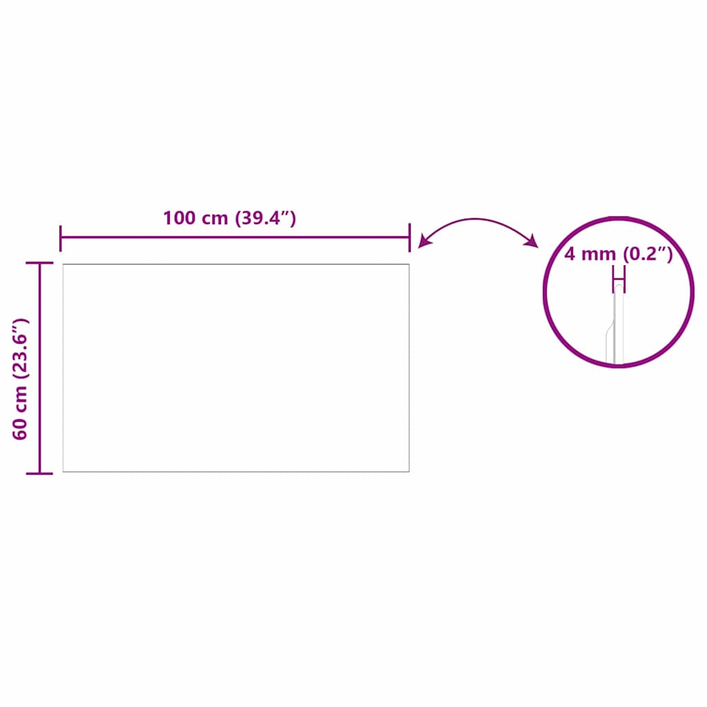 vidaXL Wall Mirror Rectangular 100 x 60 cm Tempered Glass