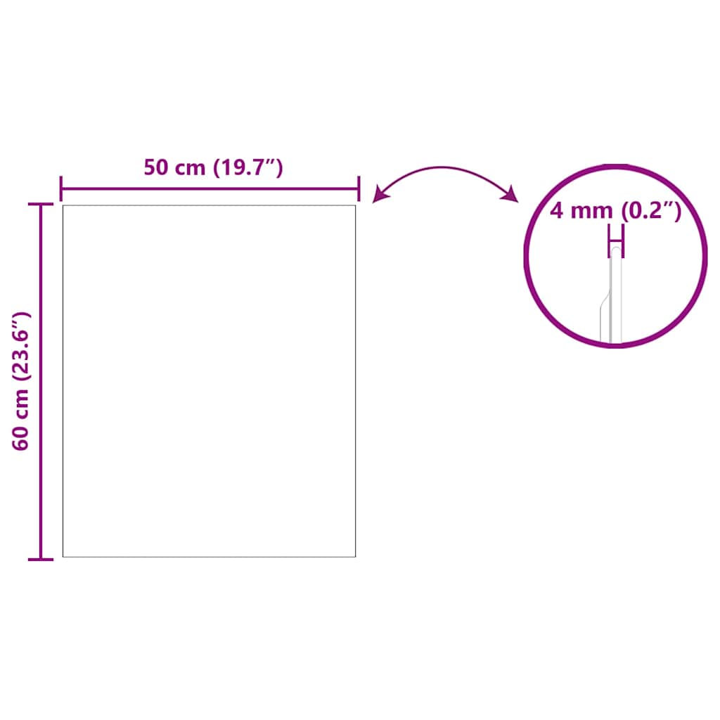 vidaXL Wall Mirror Rectangular 50 x 60 cm Tempered Glass