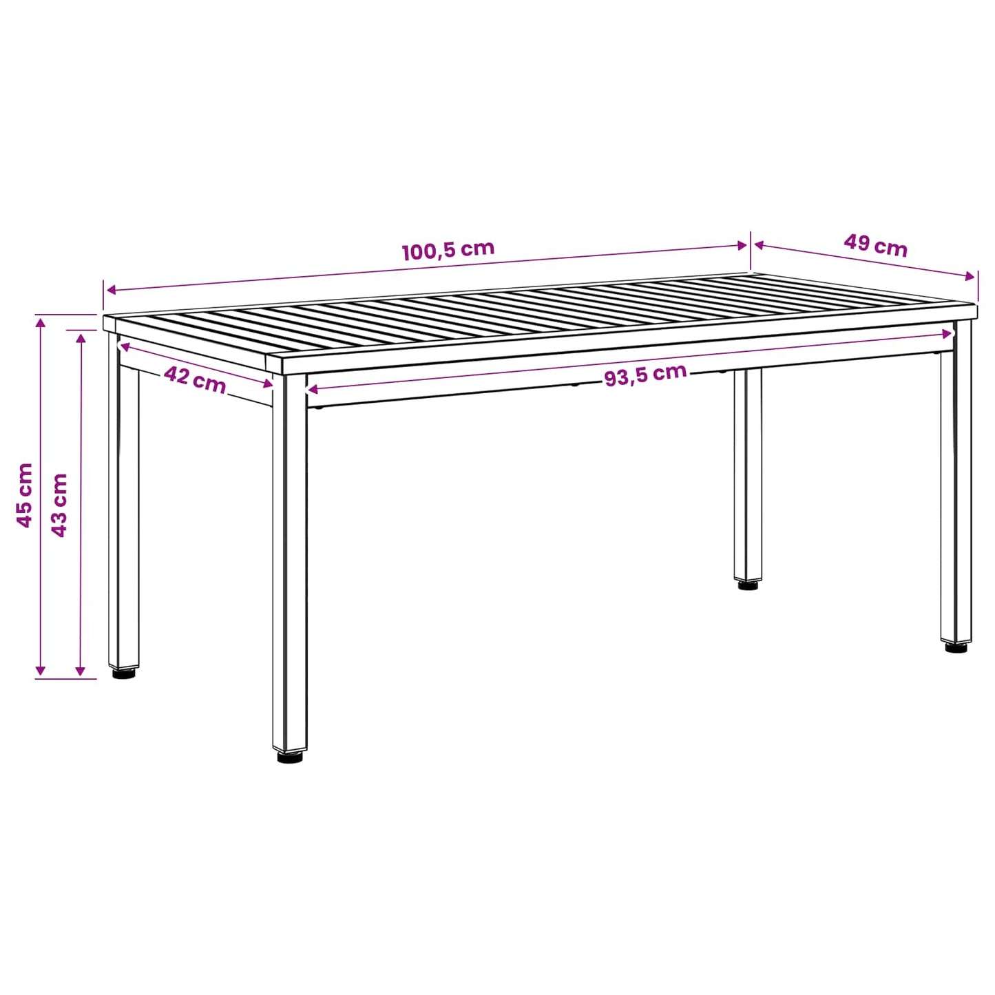 vidaXL Coffee Table Natural and White 50 x 100.5 x 45 cm