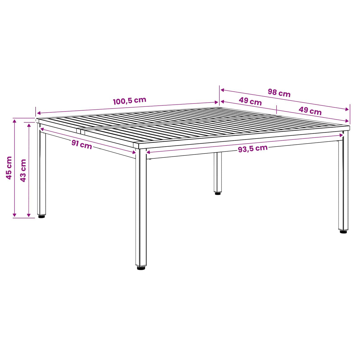 vidaXL Coffee Table Natural and Coffee 100 x 100.5 x 45 cm