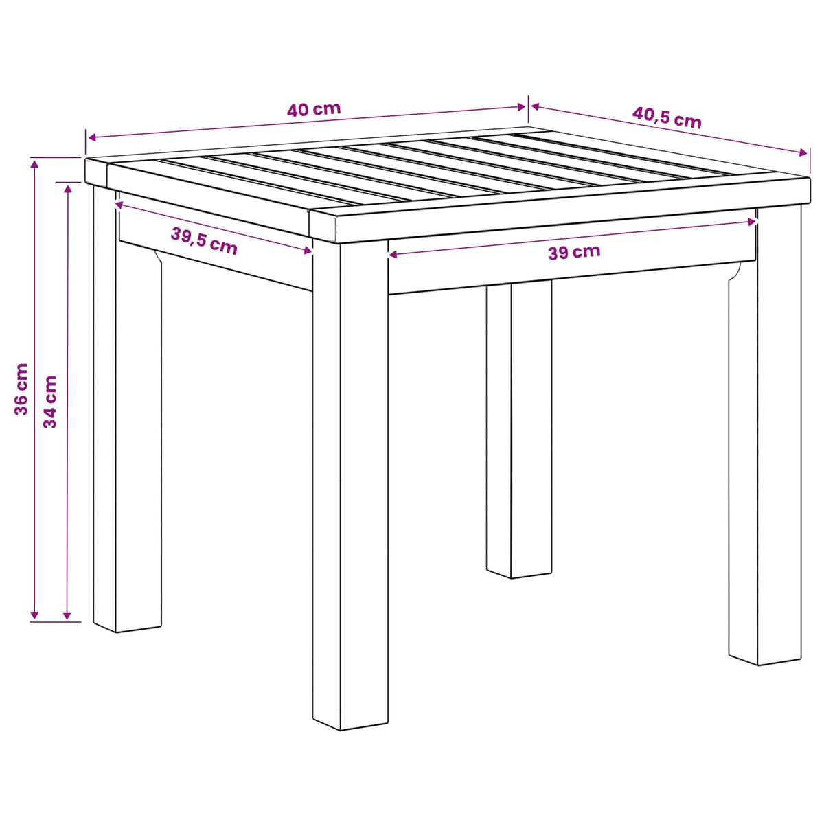 vidaXL Coffee Table White 40 x 40.5 x 36 cm Solid Acacia Wood