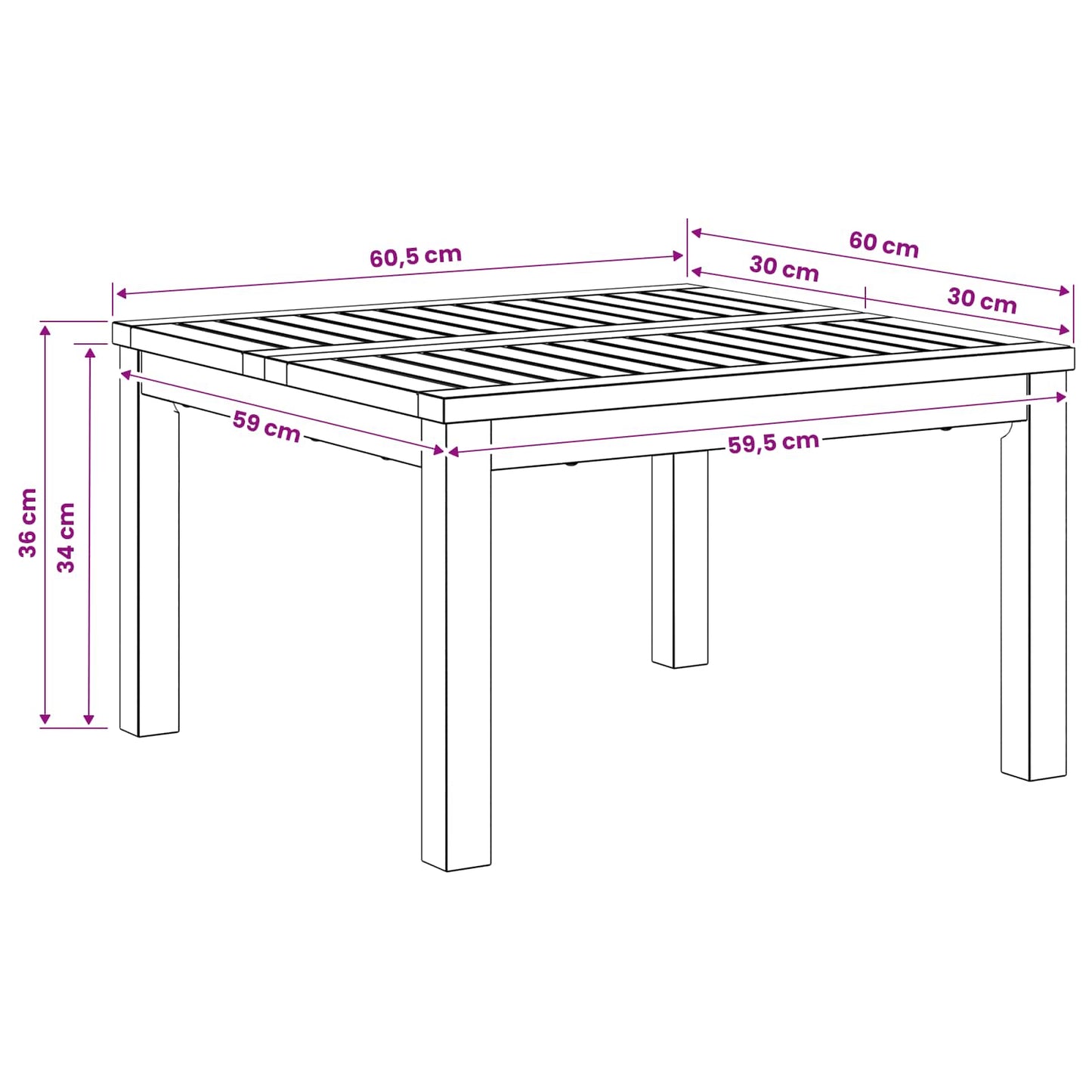 vidaXL Coffee Table White 60 x 60.5 x 36 cm Solid Acacia Wood