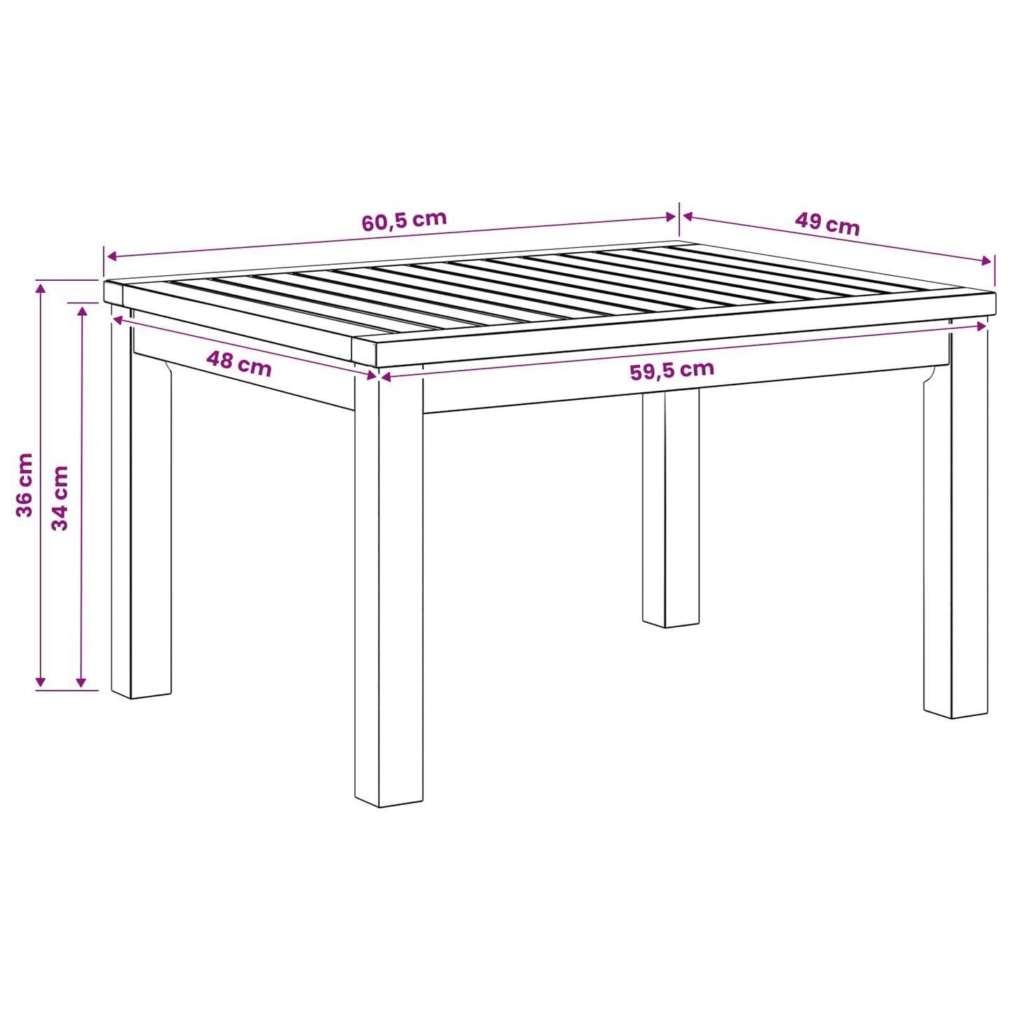 vidaXL Coffee Table White 50 x 60.5 x 36 cm Solid Acacia Wood