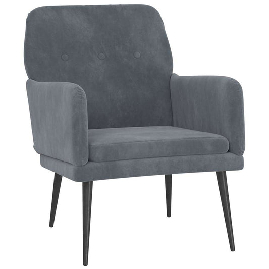 vidaXL Armchair Dark Grey 79 x 62 x 79 cm Velvet