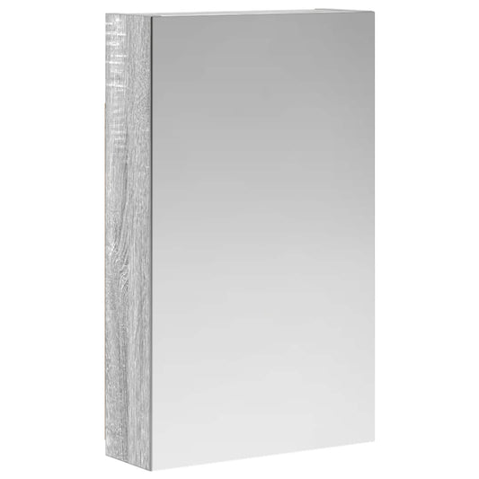 vidaXL Bathroom Mirror Cabinet with Door Grey Sonoma 30 x 10.5 x 50 cm