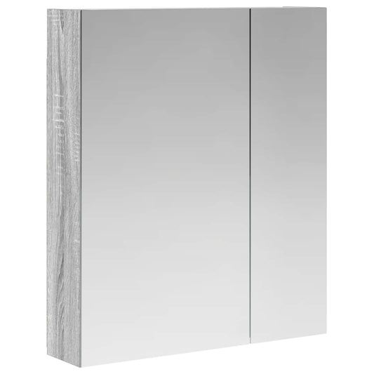 vidaXL Bathroom Mirror Cabinet with Door Grey Sonoma 60 x 14.5 x 70 cm