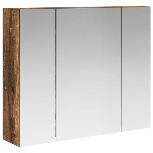 vidaXL Bathroom Mirror Cabinet Smoked Oak 60 x 14.5 x 50 cm