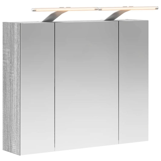 vidaXL Bathroom Mirror Cabinet Grey Sonoma 60 x 14.5 x 50 cm