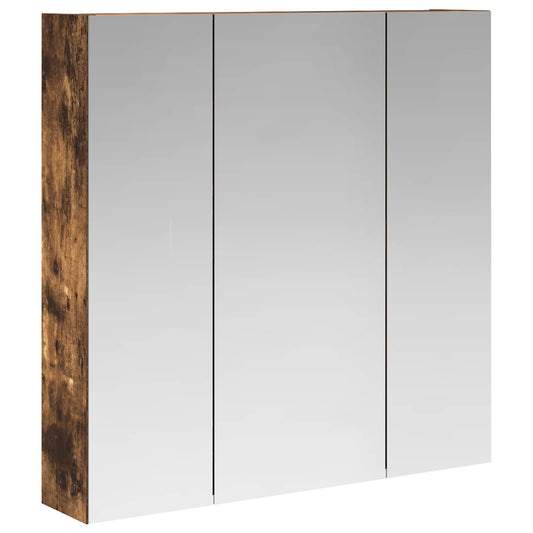 vidaXL Bathroom Mirror Cabinet Smoked Oak 70 x 14.5 x 70 cm
