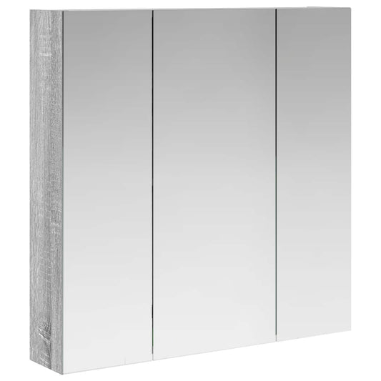 vidaXL Bathroom Mirror Cabinet Grey Sonoma 70 x 14.5 x 70 cm