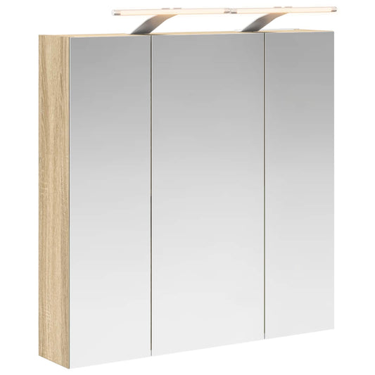 vidaXL Bathroom Mirror Cabinet Sonoma Oak 70 x 14.5 x 70 cm