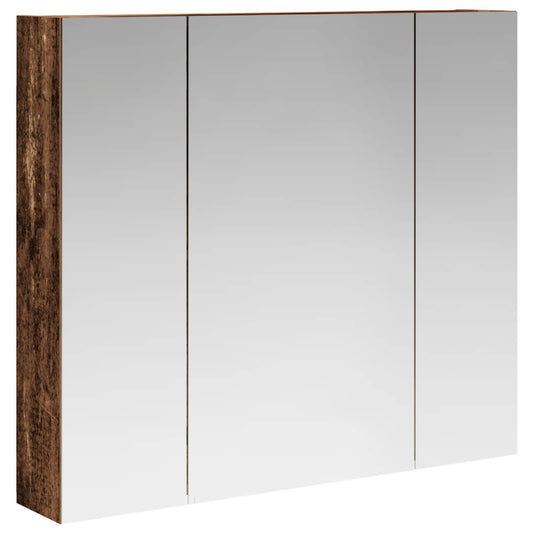vidaXL Bathroom Mirror Cabinet with Shelf Old Wood 80 x 14.5 x 70 cm