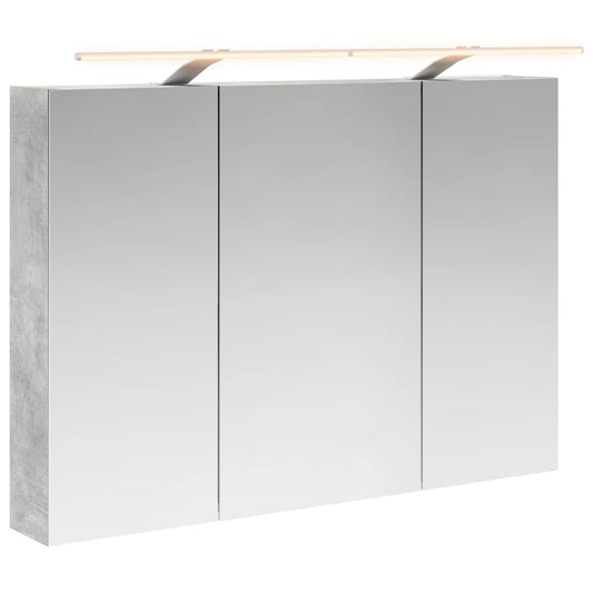 vidaXL Bathroom Mirror Cabinet Concrete Grey 100 x 14.5 x 70 cm