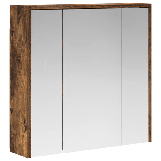 vidaXL Bathroom Mirror Cabinet Smoked Oak 63.5 x 16 x 62.5 cm