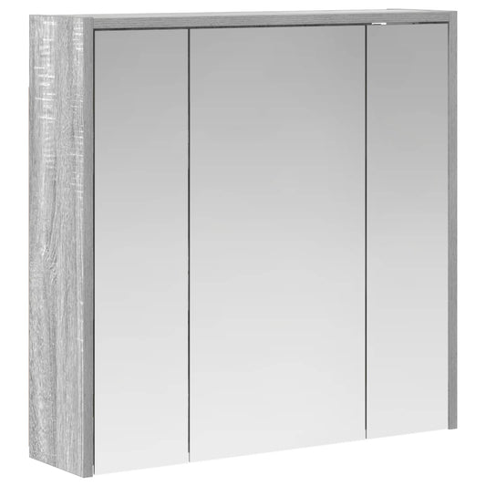 vidaXL Bathroom Mirror Cabinet Grey Sonoma 63.5 x 16 x 62.5 cm