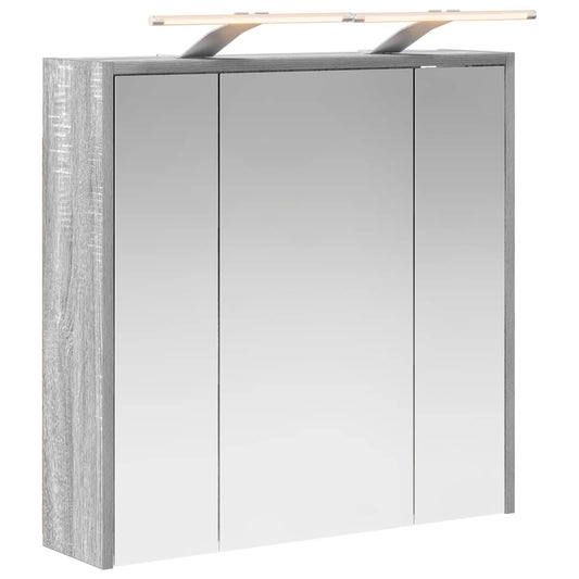 vidaXL Bathroom Mirror Cabinet Grey Sonoma 63.5 x 16 x 62.5 cm