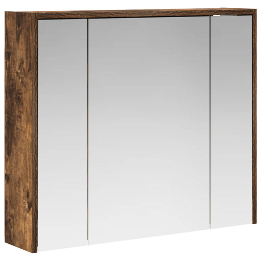 vidaXL Bathroom Mirror Cabinet Smoked Oak 73.5 x 16 x 62.5 cm