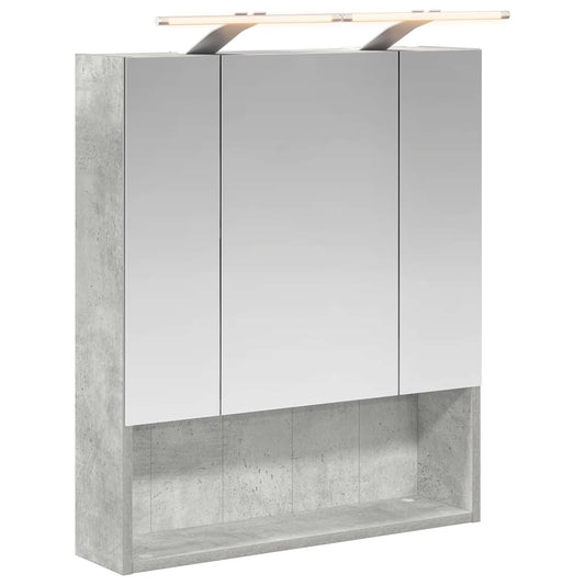 vidaXL Bathroom Mirror Cabinet Concrete Grey 60 x 14.5 x 70 cm