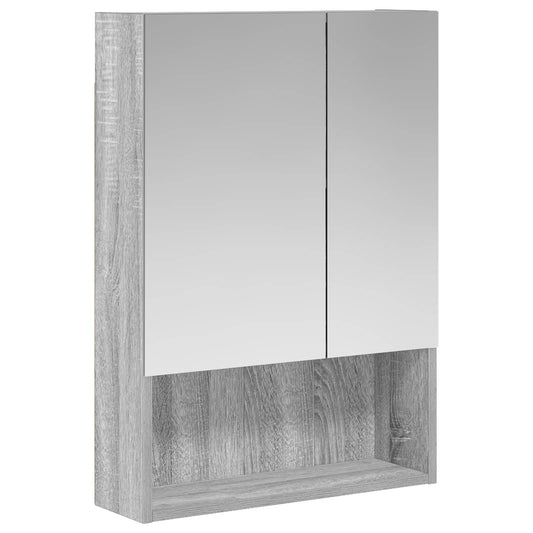 vidaXL Bathroom Mirror Cabinet with Door Grey Sonoma 50 x 14.5 x 70 cm