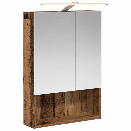 vidaXL Bathroom Mirror Cabinet with Shelf Old Wood 50 x 14.5 x 70 cm