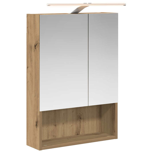vidaXL Bathroom Mirror Cabinet Artisian Oak 50 x 14.5 x 70 cm
