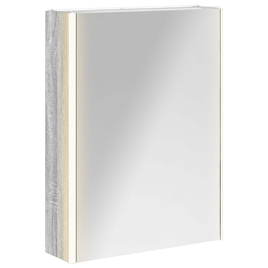 vidaXL Bathroom Mirror Cabinet Grey Sonoma 53.5 x 15.5 x 70 cm