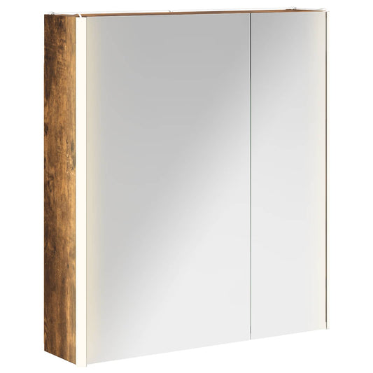 vidaXL Bathroom Mirror Cabinet Smoked Oak 63.5 x 15.5 x 70 cm
