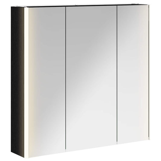 vidaXL Bathroom Mirror Cabinet with Door Black Oak 73.5 x 15.5 x 70 cm
