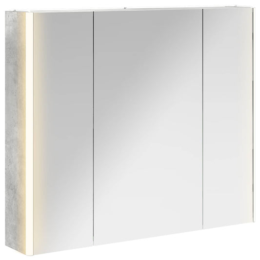 vidaXL Bathroom Mirror Cabinet Concrete Grey 83.5 x 15.5 x 70 cm