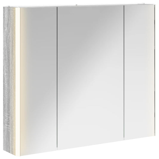vidaXL Bathroom Mirror Cabinet Grey Sonoma 83.5 x 15.5 x 70 cm