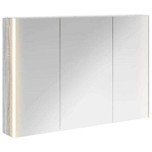 vidaXL Bathroom Mirror Cabinet Grey Sonoma 103.5 x 15.5 x 70 cm