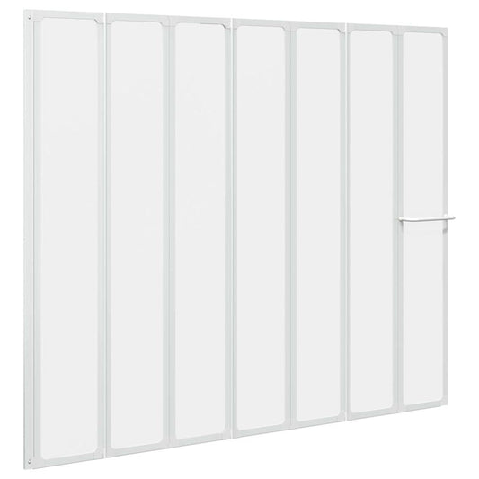 vidaXL Bath Screen Folding Frosted 168 x 140 cm Aluminium & PP Panel