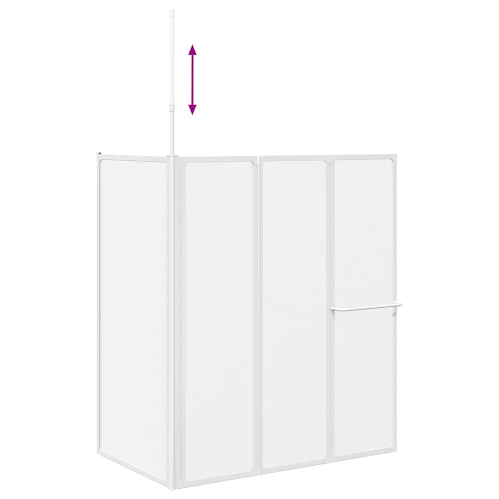 vidaXL Bath Screen Frosted 120 x 70 x 137 cm Aluminium & PP Panel