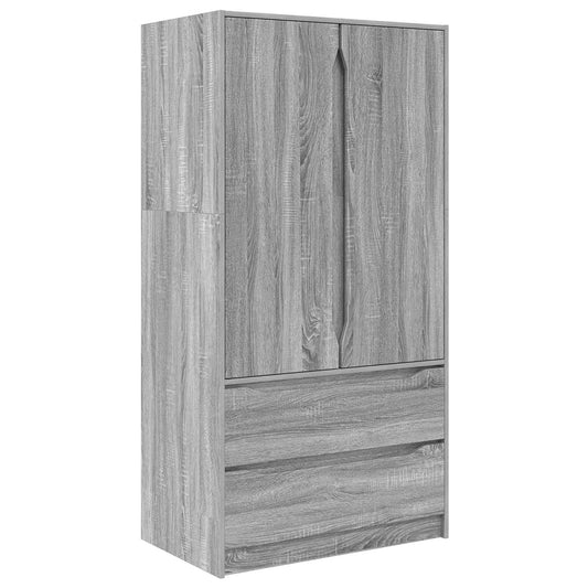 vidaXL Wardrobe Manual Grey Sonoma 79.5 x 49 x 156 cm Engineered Wood