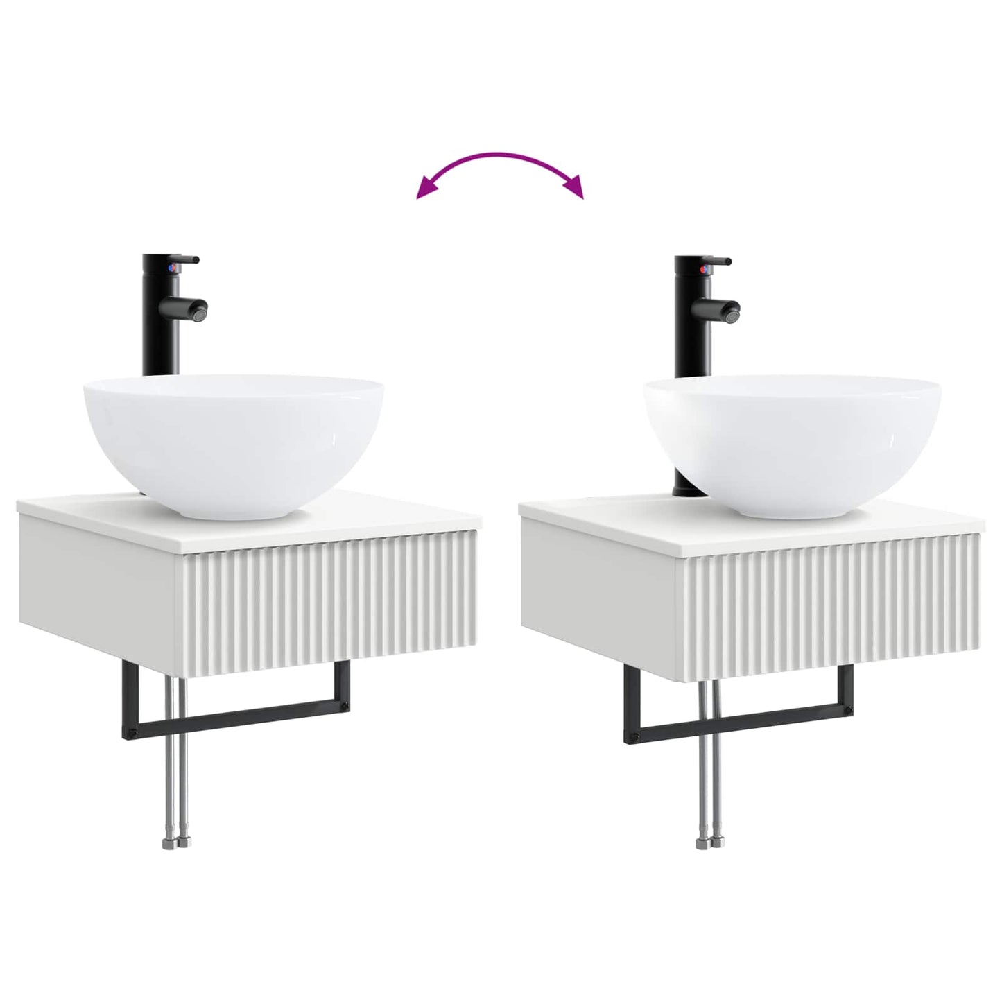 vidaXL Bathroom Cabinet Set 5 pcs White 40 x 10.5 x 60.5 cm