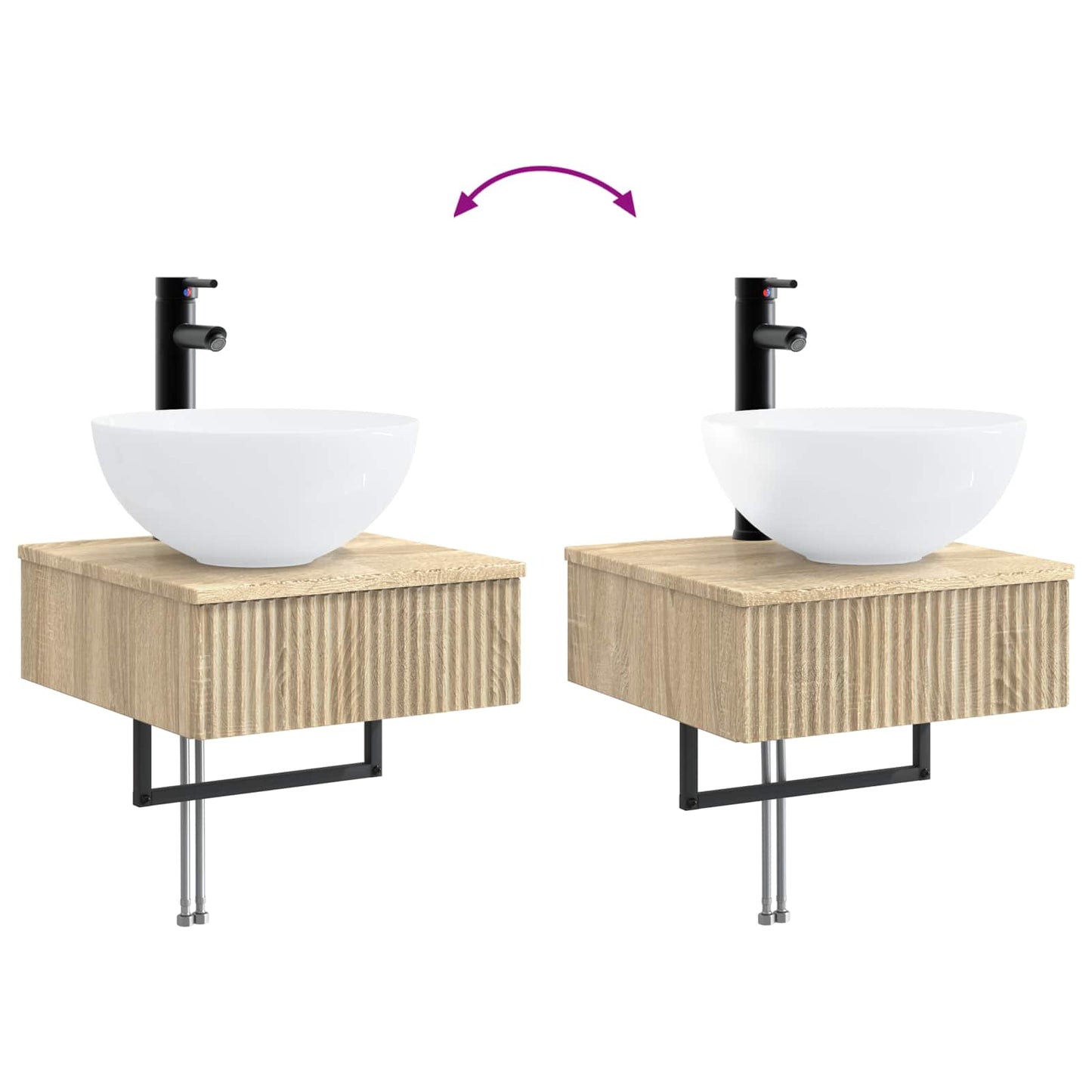 vidaXL Bathroom Cabinet Set 5 pcs Sonoma Oak 40 x 10.5 x 60.5 cm