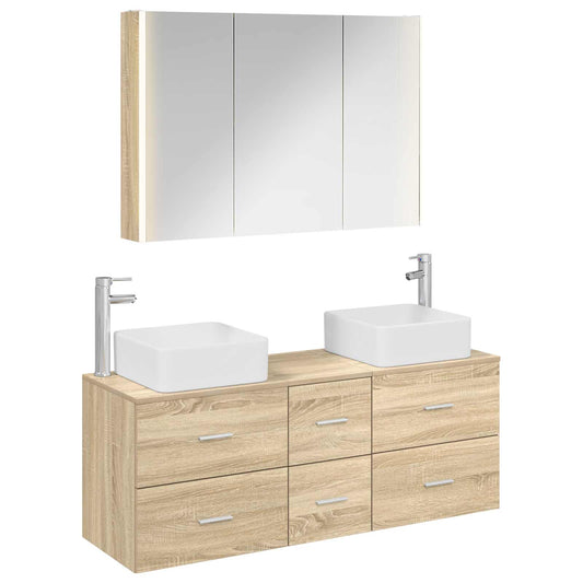 vidaXL Bathroom Furniture Set 4 pcs Sonoma Oak