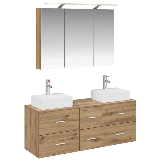 vidaXL Bathroom Furniture Set 4 pcs Artisan Oak