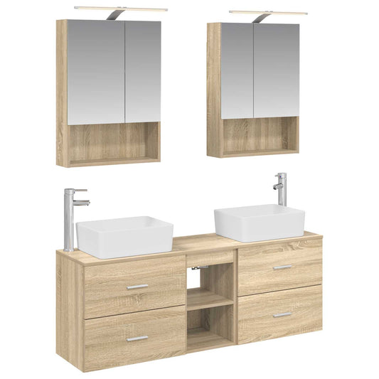 vidaXL Bathroom Furniture Set 5 pcs Sonoma Oak