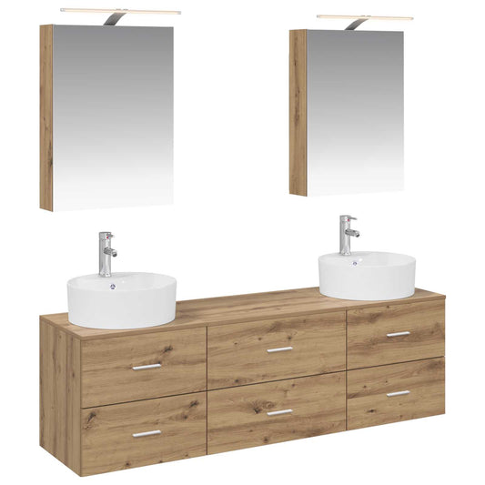 vidaXL Bathroom Furniture Set 5 pcs Artisan Oak