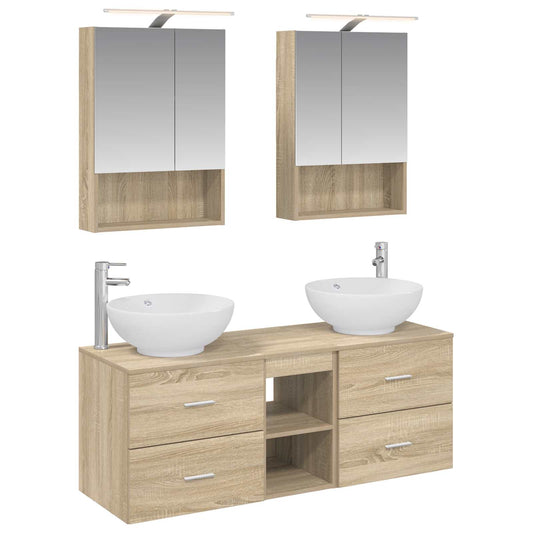 vidaXL Bathroom Furniture Set 5 pcs Sonoma Oak