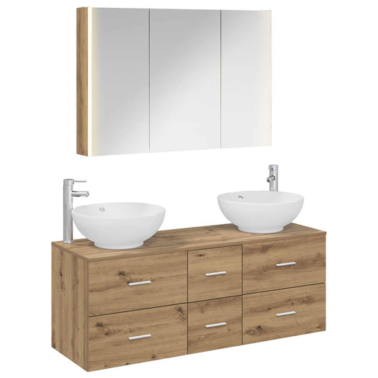 vidaXL Bathroom Furniture Set 4 pcs Artisan Oak