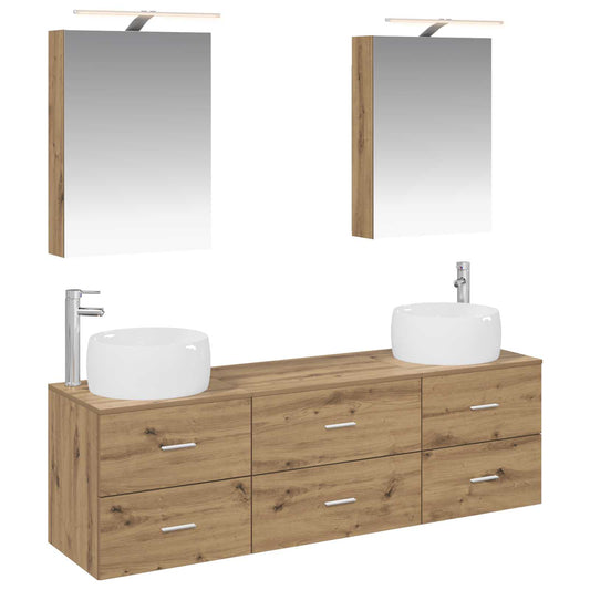vidaXL Bathroom Furniture Set 5 pcs Artisan Oak